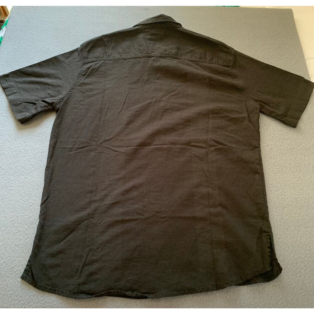 Mr Buho Guayabera 100% Linen Button Up Embroidered Shirt Short Sleeve Mexico Lg - Picture 5 of 8
